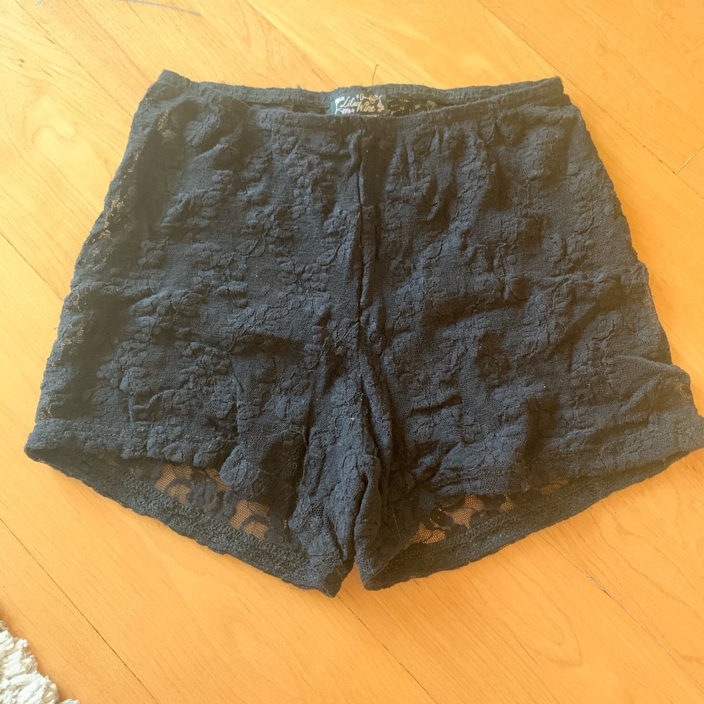 Black lacy booty shorts